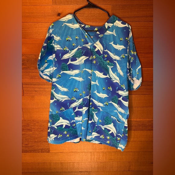 Dolphin Scrub Top - Picture 1 of 6